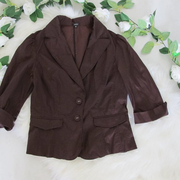 Aziz | Chocolate Half Sleeve Blazer - Picture 4 of 13